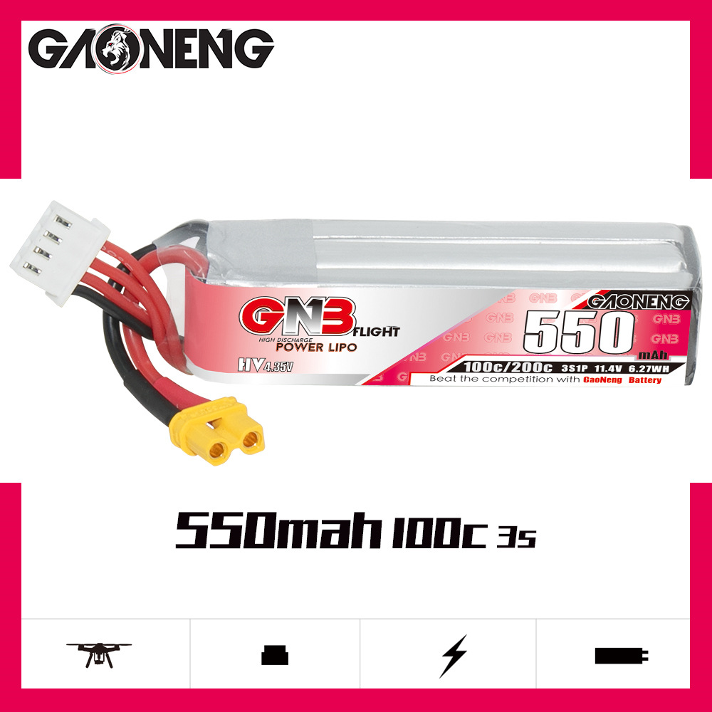 GNB HV 11.4V 550mAh 100C/200C  - огляд і ціна Drone Racing Battery