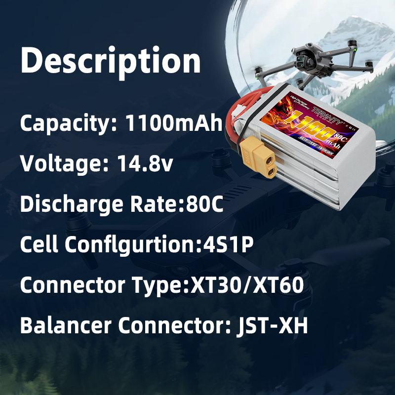 TERANTY 4S 1100mAh 80C/160C Li - огляд і ціна Drone Racing Battery