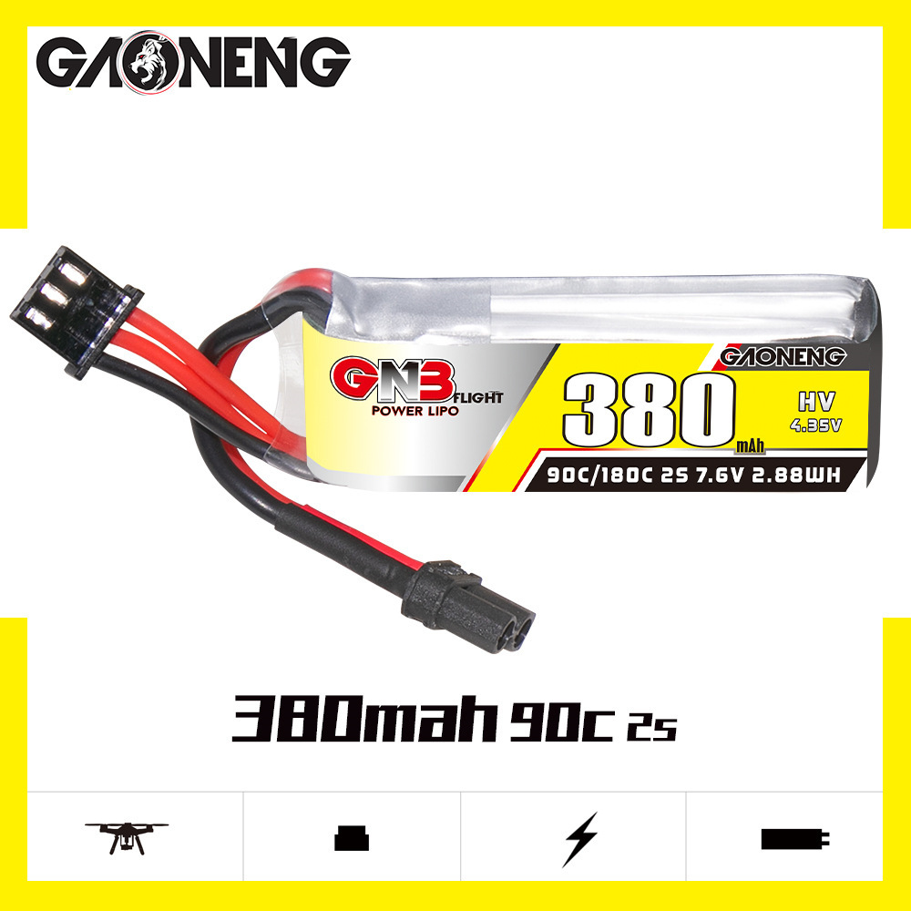 GNB 2S 7.6V 380mAh 90C/180C Li - огляд і ціна Drone Racing Battery